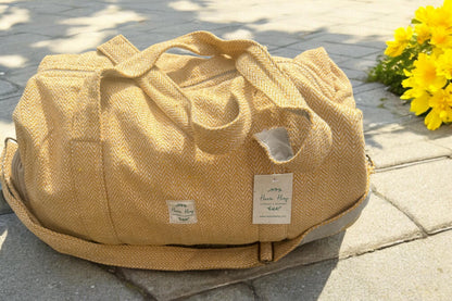 Pure Cotton Duffel Bag: Handmade Travel Holdall