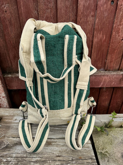 Handmade Hemp Drawstring Backpack: Eco-Friendly Hippie Bag