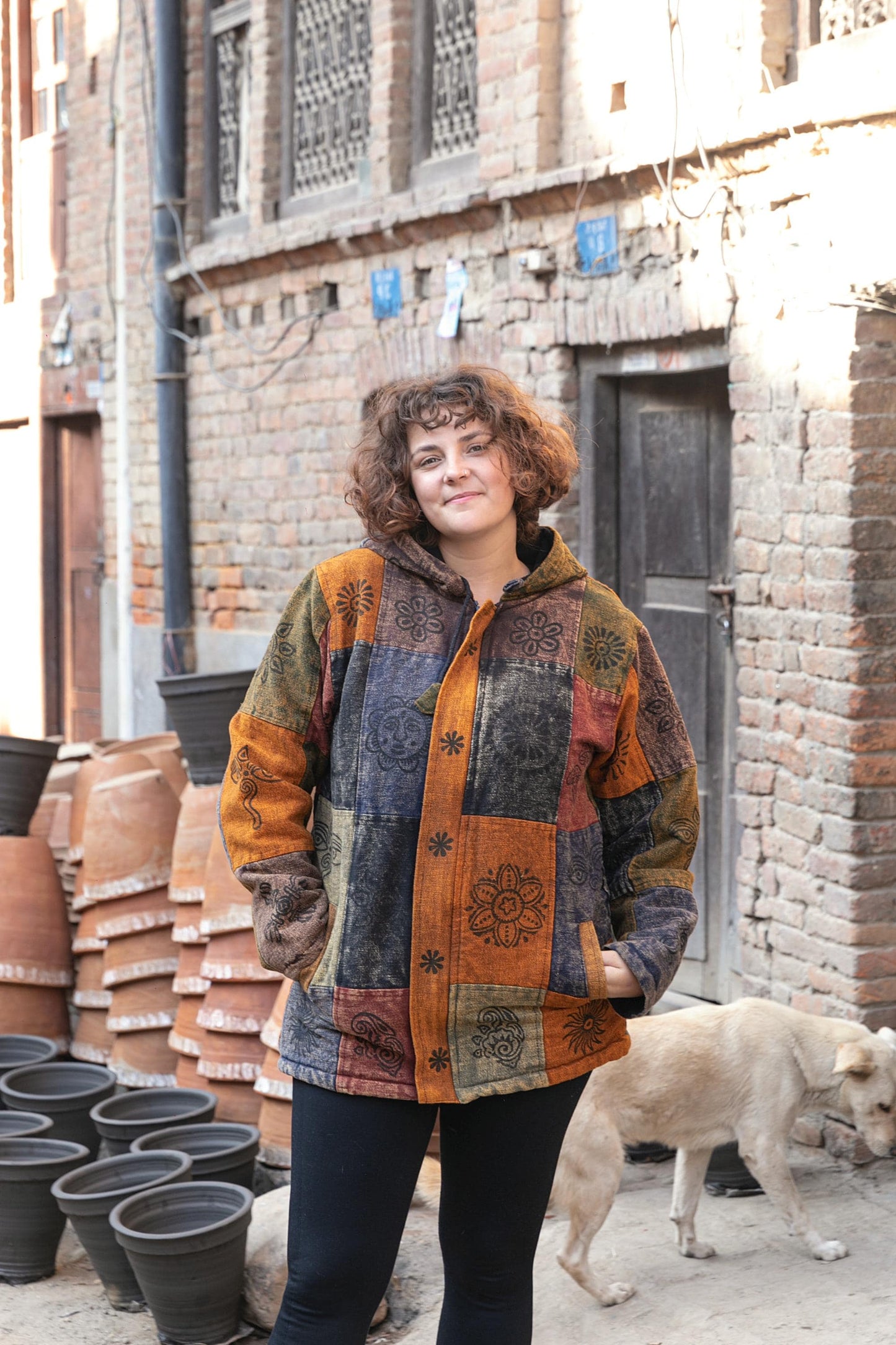 Unisex Patchwork Fleece Hoodie: Winter Hippie Jacket