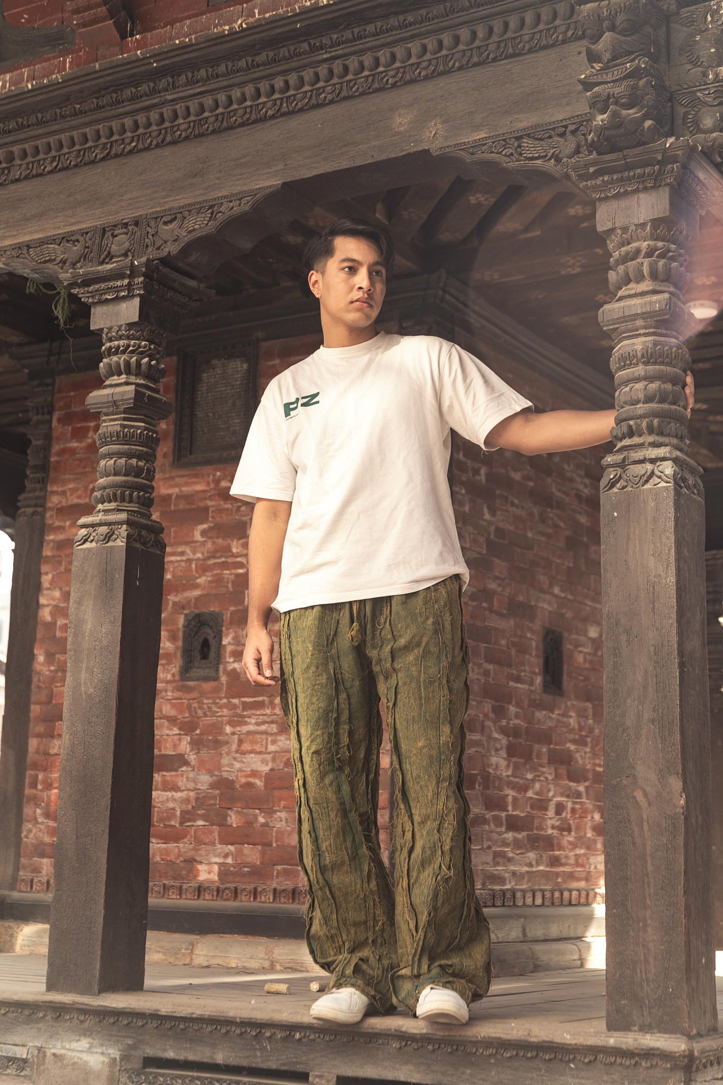 Handmade Patchwork Bohemian Distressed Cargo Pants – Unisex Hippie Yoga Trousers from Nepal