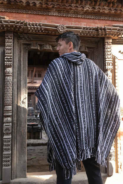 Handmade Cotton Boho Poncho: Unisex Festival Wear