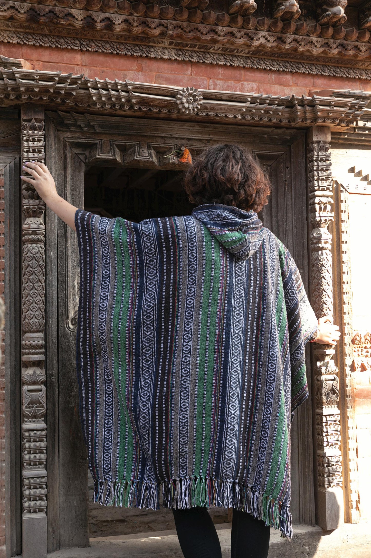 Handmade Cotton Boho Poncho: Unisex Festival Wear