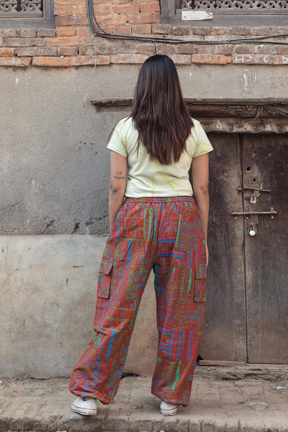 Handmade Bohemian Harem Pants: Tribal Print Festival Yoga Trousers