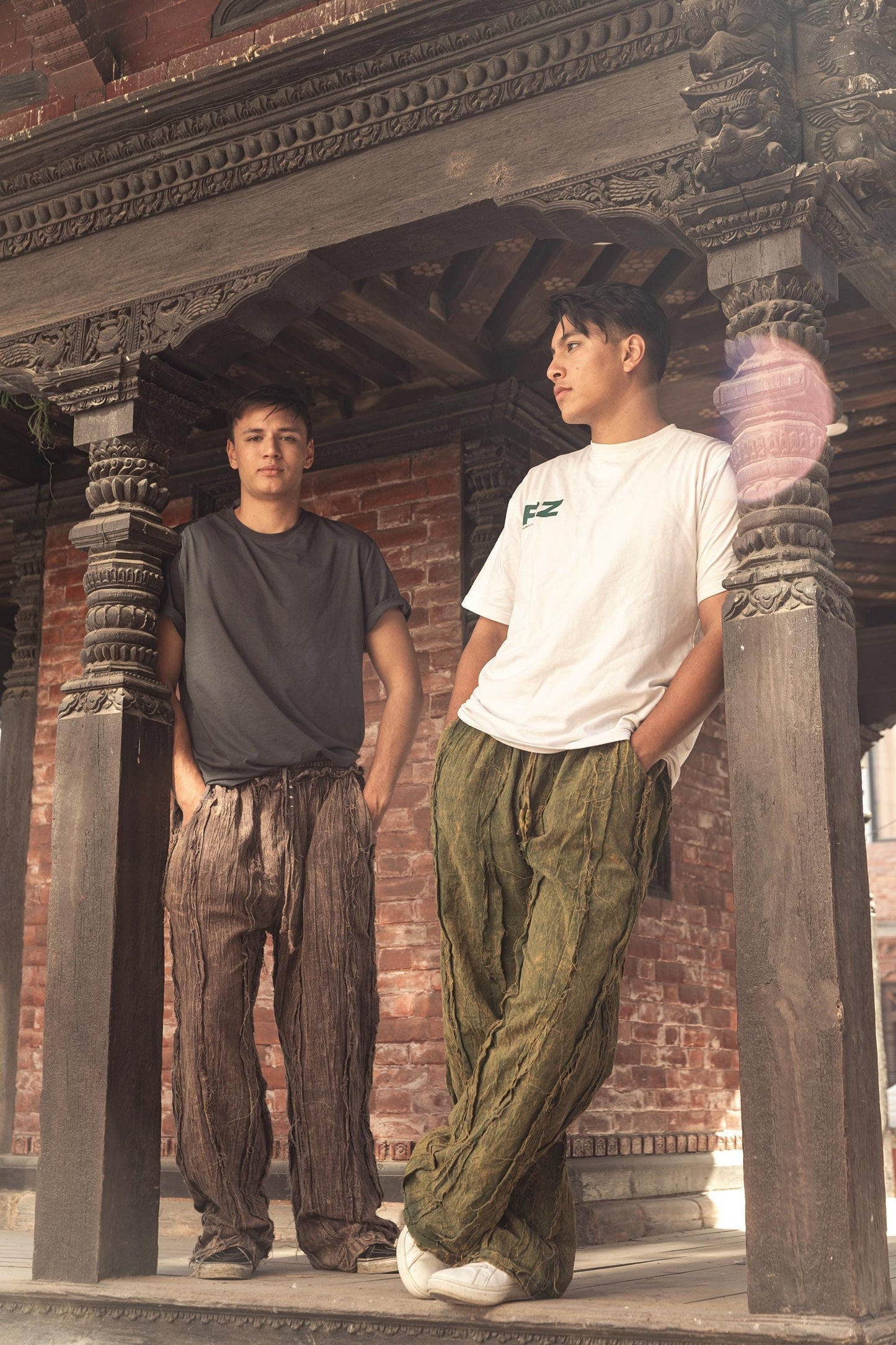 Handmade Patchwork Bohemian Distressed Cargo Pants – Unisex Hippie Yoga Trousers from Nepal