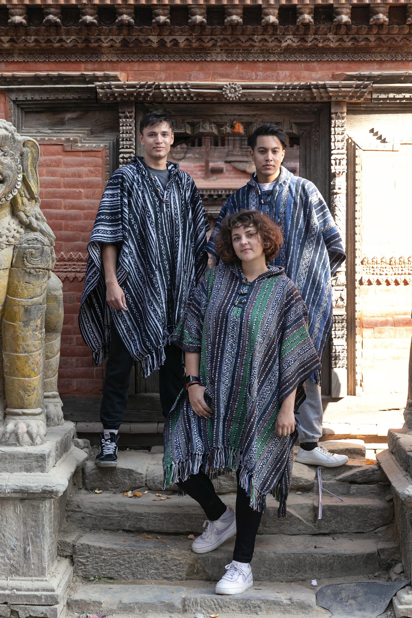 Handmade Cotton Boho Poncho: Unisex Festival Wear