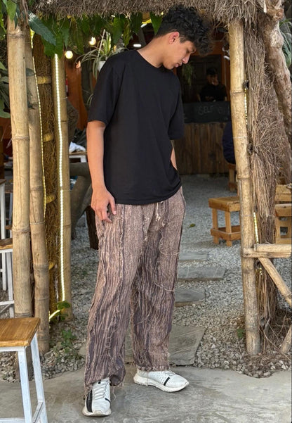 Handmade Patchwork Bohemian Distressed Cargo Pants – Unisex Hippie Yoga Trousers from Nepal