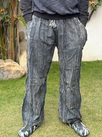 Handmade Patchwork Bohemian Distressed Cargo Pants – Unisex Hippie Yoga Trousers from Nepal
