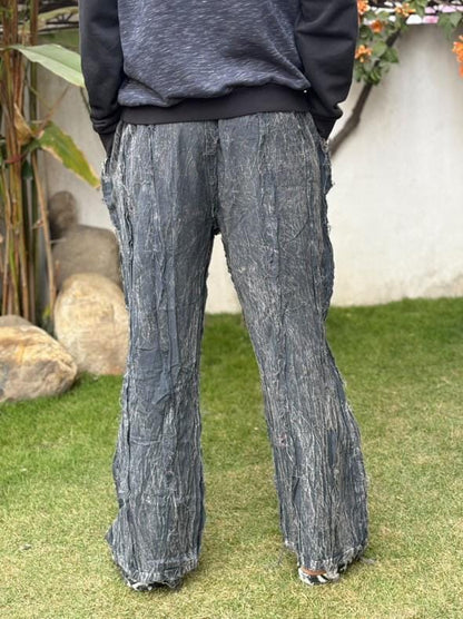 Handmade Patchwork Bohemian Distressed Cargo Pants – Unisex Hippie Yoga Trousers from Nepal