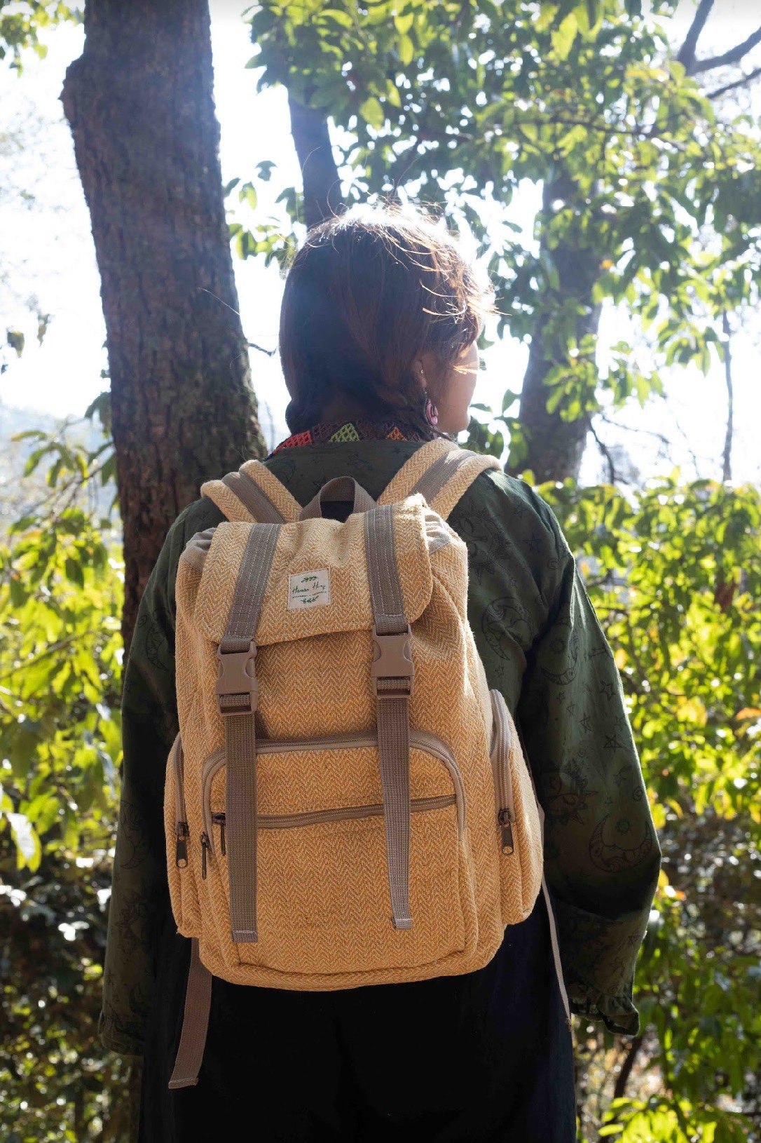 Handmade Cotton Travel Backpack: Eco-Friendly Nepal Rucksack