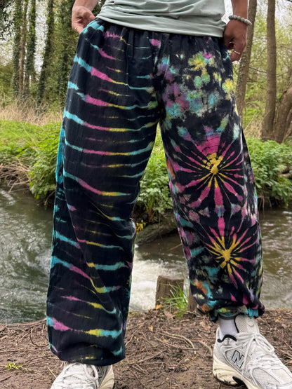 Tie Dye Chilled pants | Hippie Trouser |Unisex Elastic waist yoga Hippie harem Festival boho