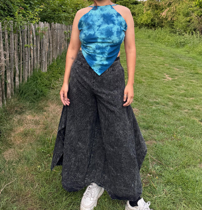 Handmade Tie-Dye Halter Top: Boho Festival Crop Top