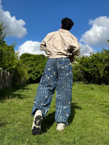 Psychedelic Geometric Cargo Pants: Fair Trade Festival Trousers