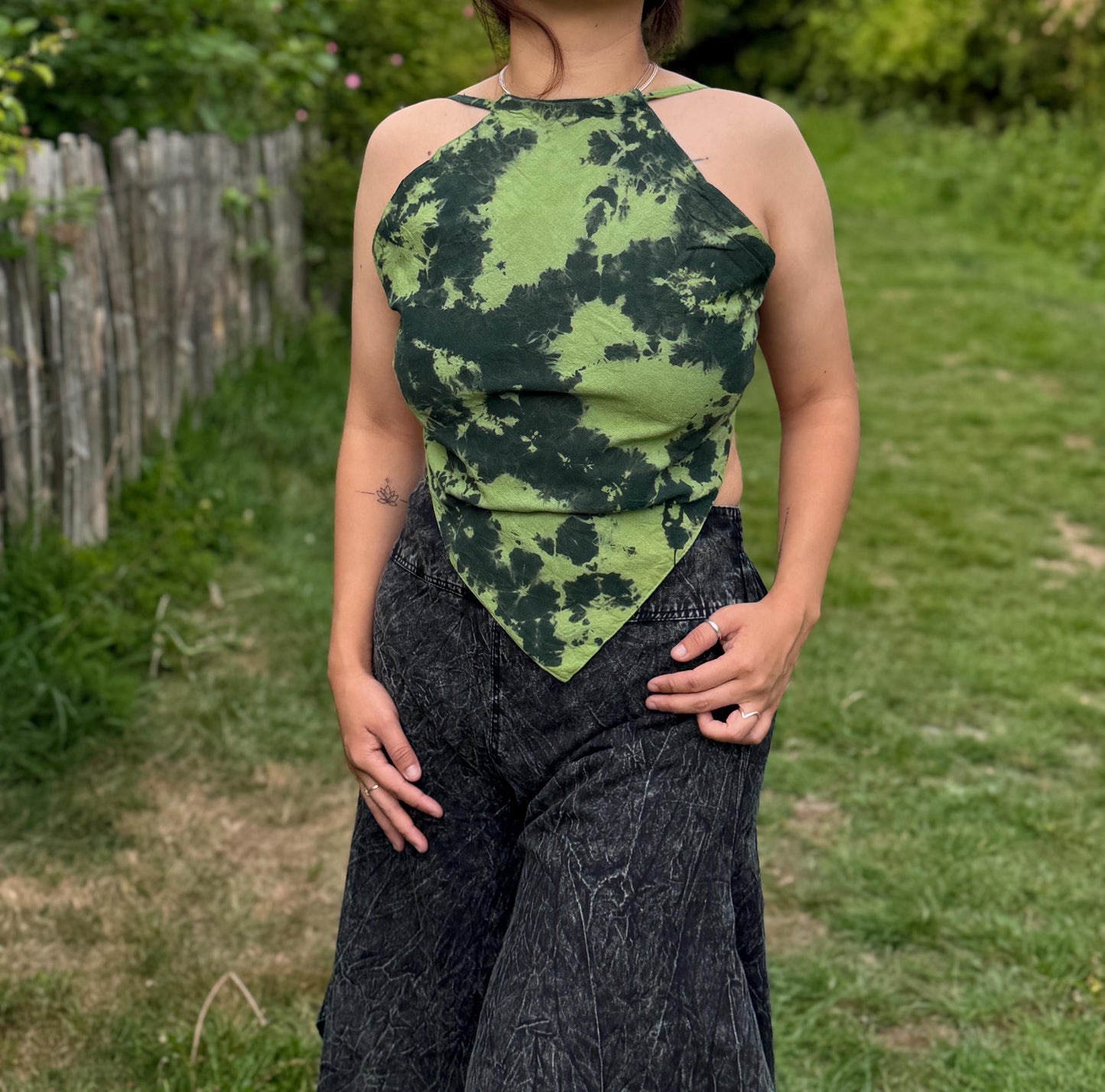 Handmade Tie-Dye Halter Top: Boho Festival Crop Top
