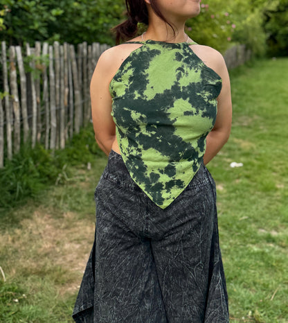 Handmade Tie-Dye Halter Top: Boho Festival Crop Top