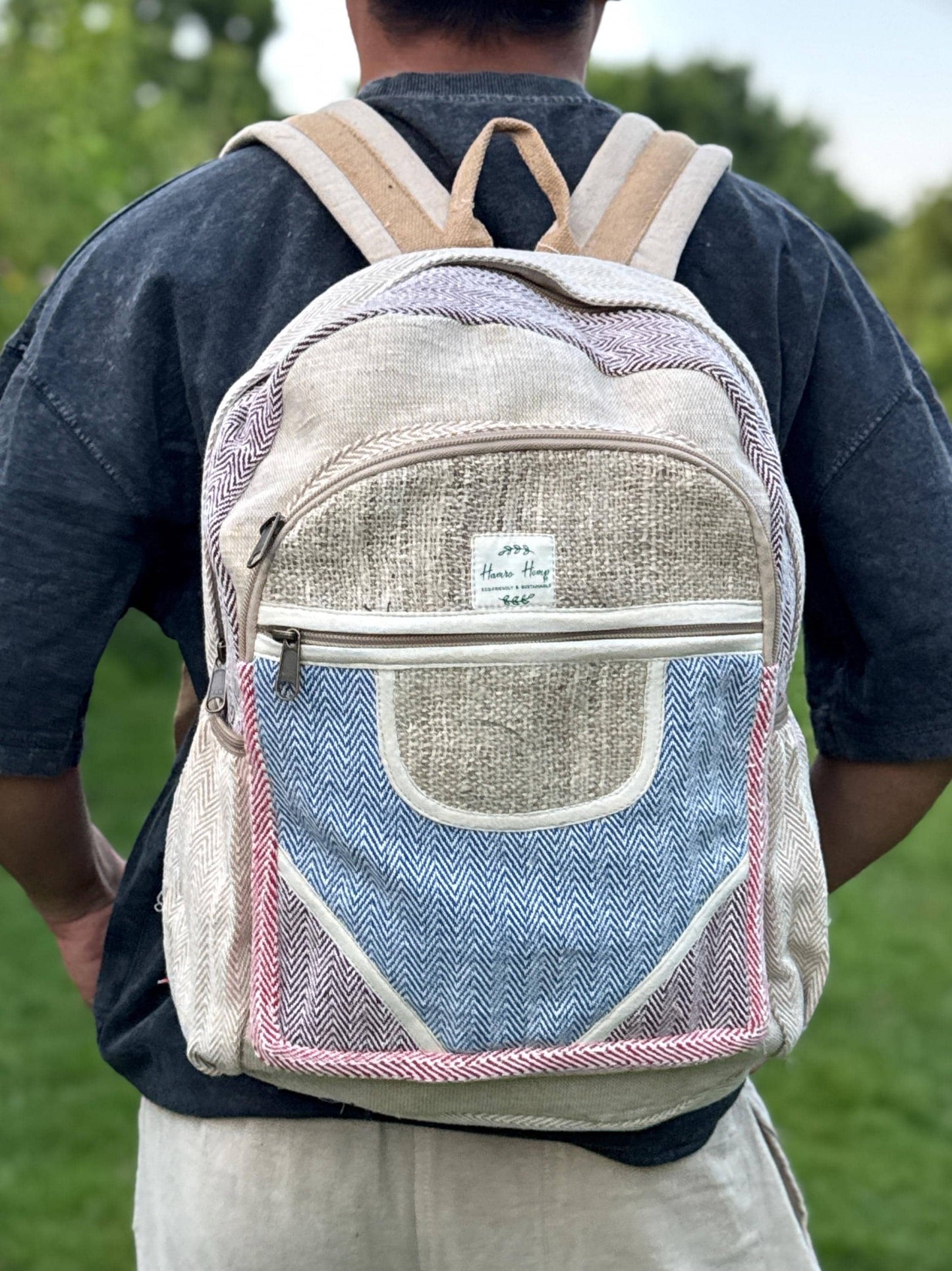 Eco Hemp & Cotton Backpack – Handmade Fair Trade Rucksack | Unisex Sustainable Bag