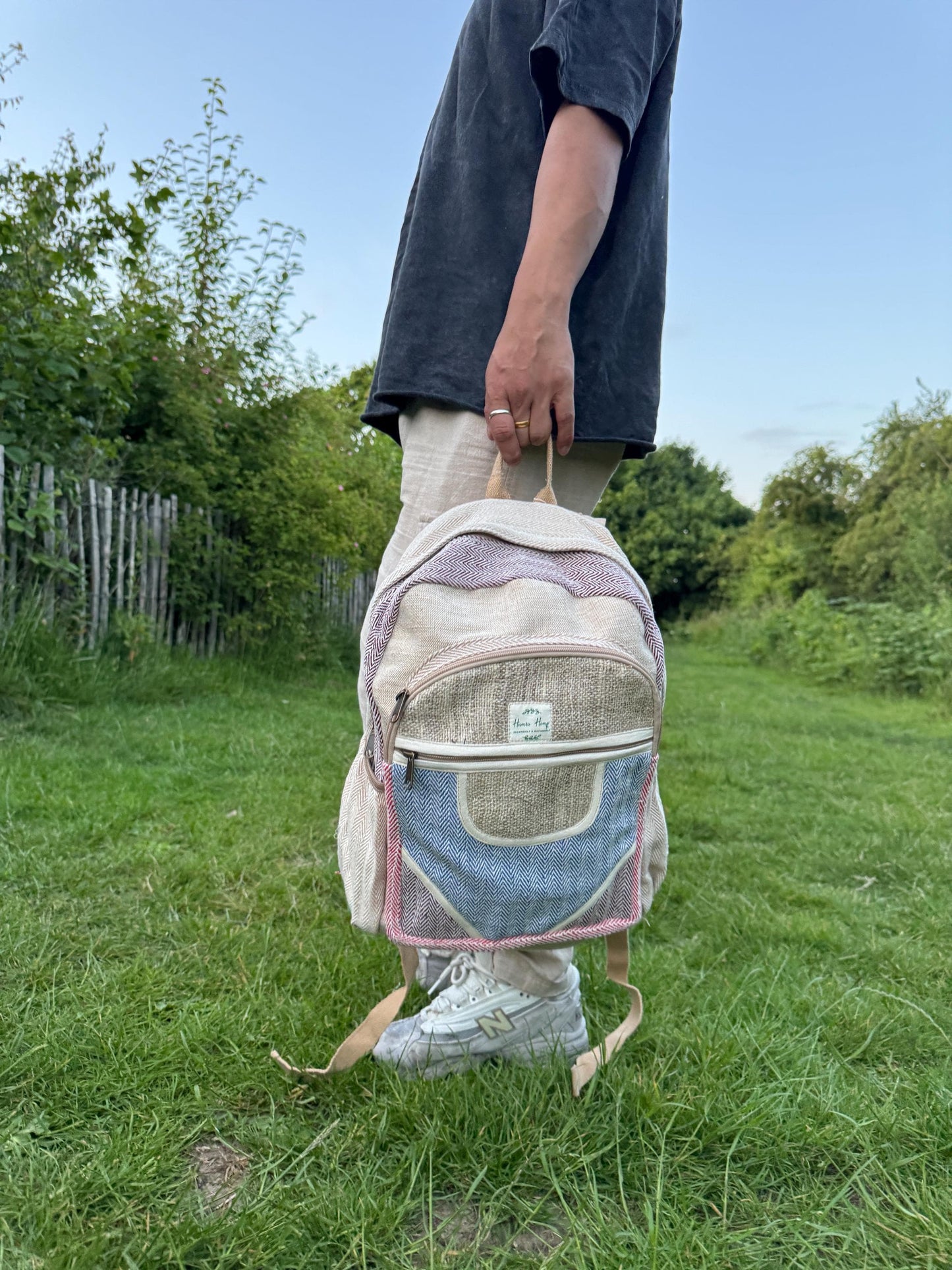 Eco Hemp & Cotton Backpack – Handmade Fair Trade Rucksack | Unisex Sustainable Bag
