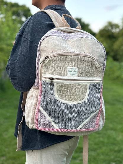 Eco Hemp & Cotton Backpack – Handmade Fair Trade Rucksack | Unisex Sustainable Bag