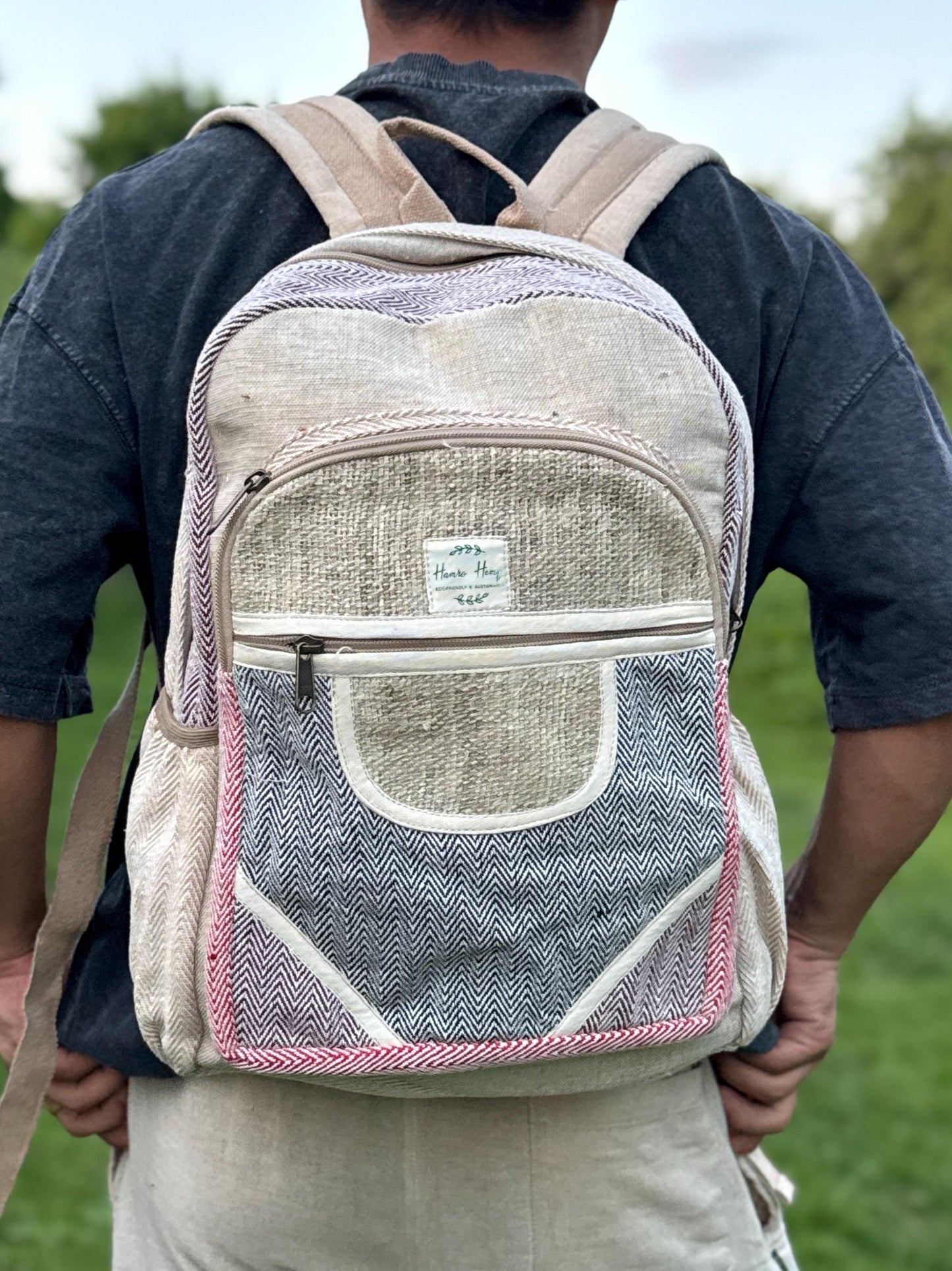 Eco Hemp & Cotton Backpack – Handmade Fair Trade Rucksack | Unisex Sustainable Bag