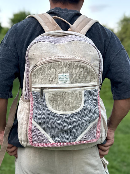 Eco Hemp & Cotton Backpack – Handmade Fair Trade Rucksack | Unisex Sustainable Bag