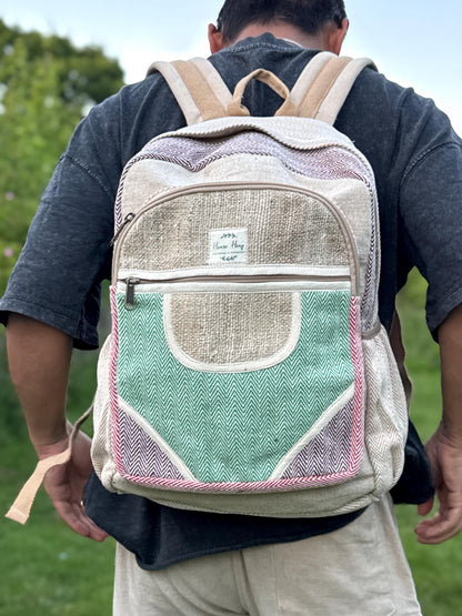 Eco Hemp & Cotton Backpack – Handmade Fair Trade Rucksack | Unisex Sustainable Bag