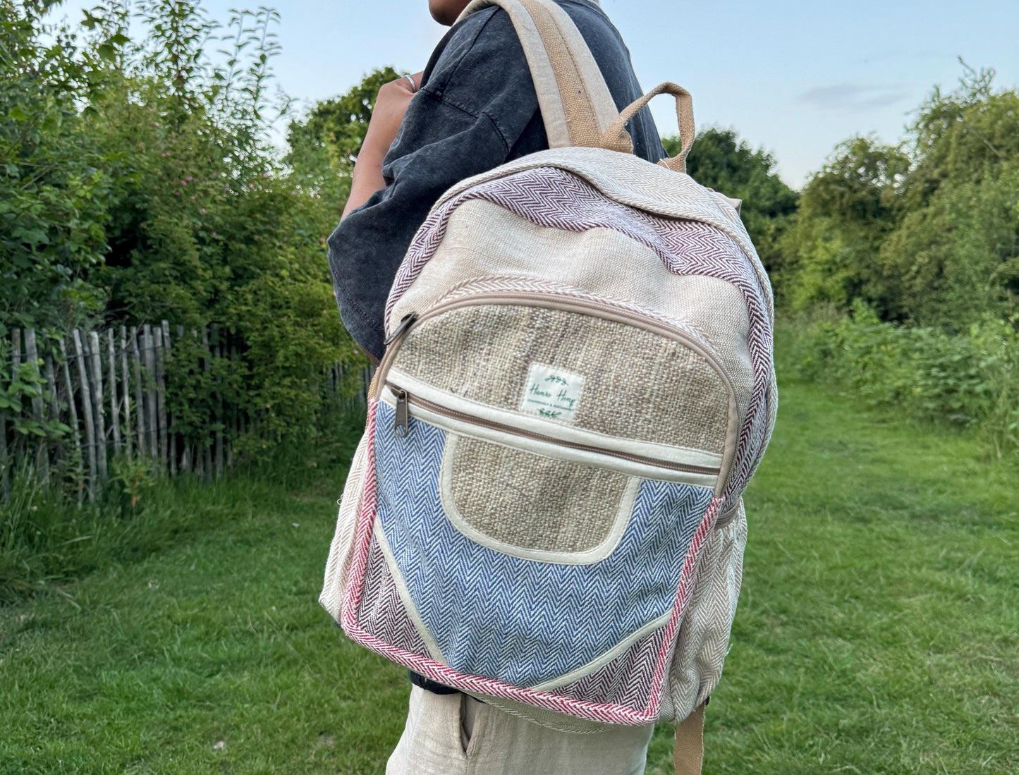 Eco Hemp & Cotton Backpack – Handmade Fair Trade Rucksack | Unisex Sustainable Bag