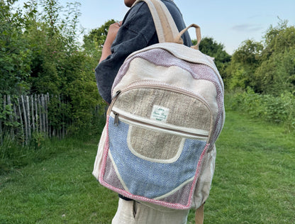 Eco Hemp & Cotton Backpack – Handmade Fair Trade Rucksack | Unisex Sustainable Bag