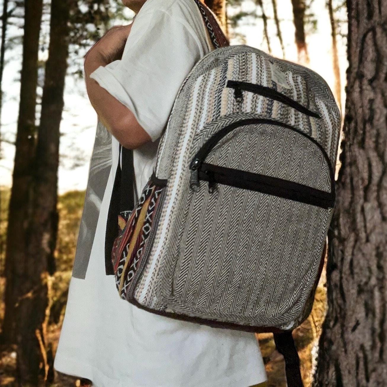 Handmade Hemp Backpack: Small Colorful Eco Bag