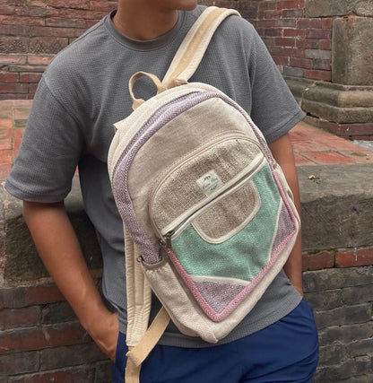 Eco Hemp & Cotton Backpack – Handmade Fair Trade Rucksack | Unisex Sustainable Bag