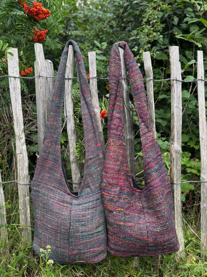 Hand-Woven Boho Crossbody Bag: Hippie Hobo, Vegan Slouchy Purse