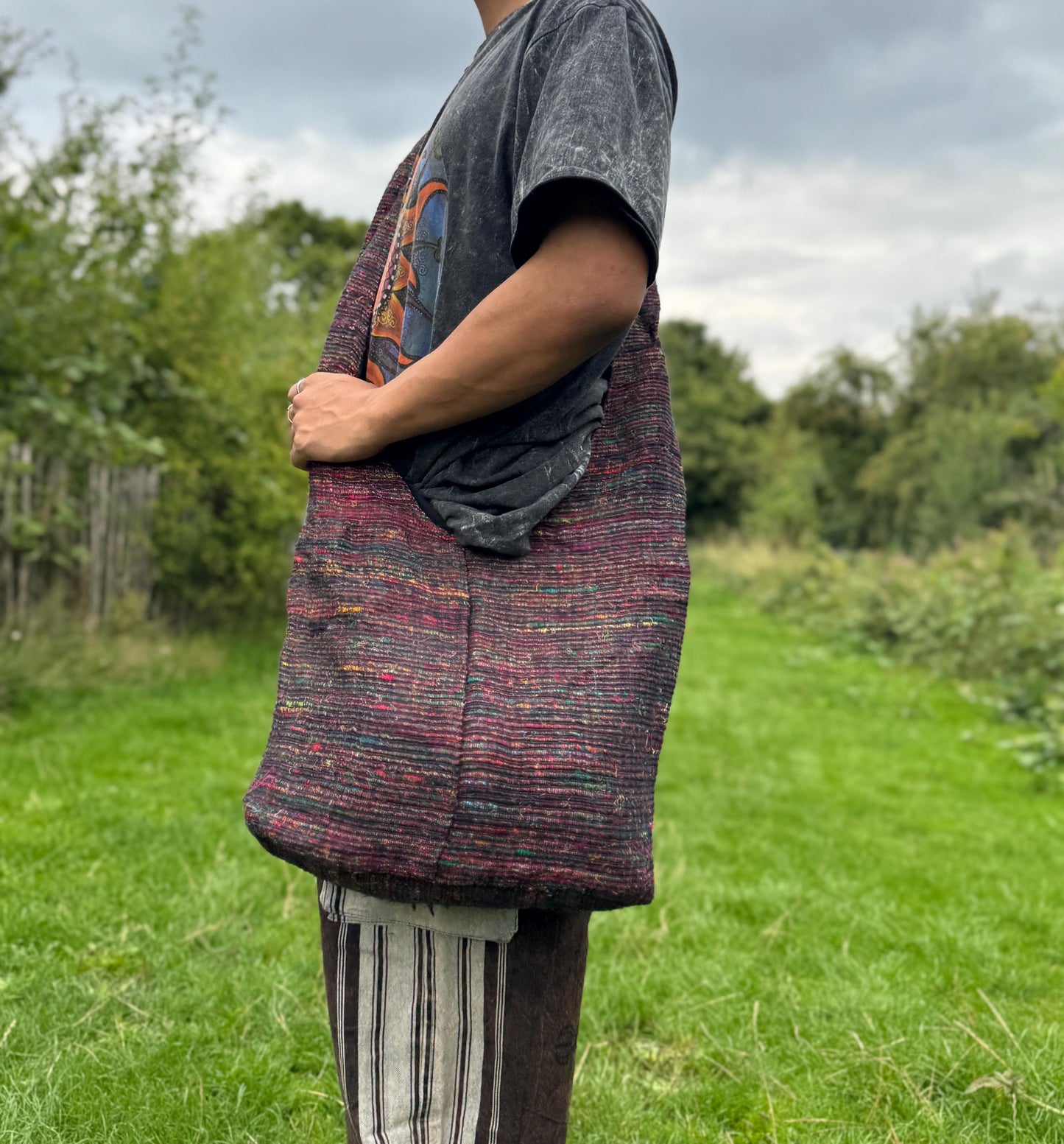 Hand-Woven Boho Crossbody Bag: Hippie Hobo, Vegan Slouchy Purse
