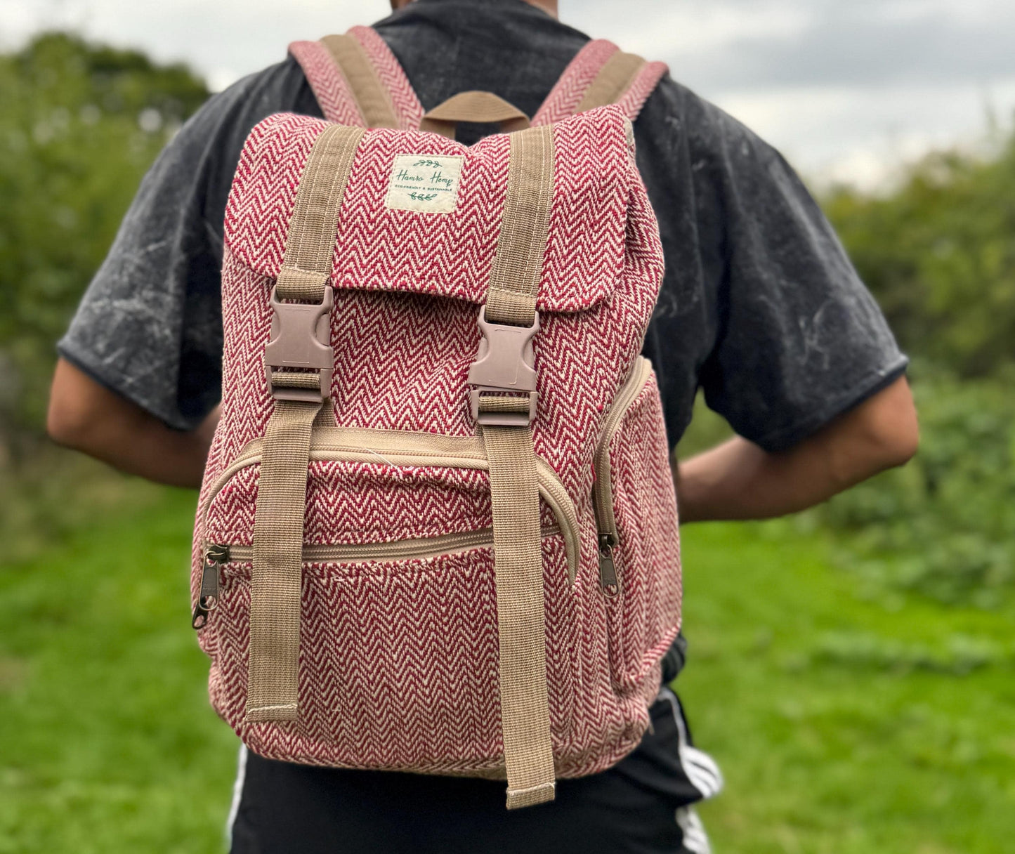 Handmade Backpack Eco-Friendly Vintage Bag Colourful Nepal Travel Backpack  Ethically Crafted Organic Cotton Rucksack