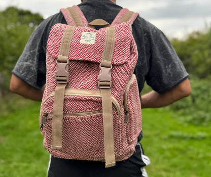 Handmade Himalayan Cotton Backpack: Eco-Friendly Nepal Travel Rucksack