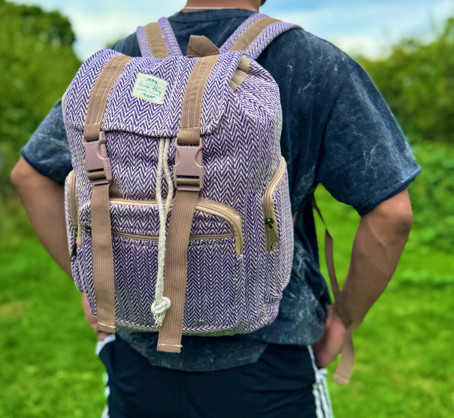 Handmade Cotton Travel Backpack: Eco-Friendly Nepal Rucksack
