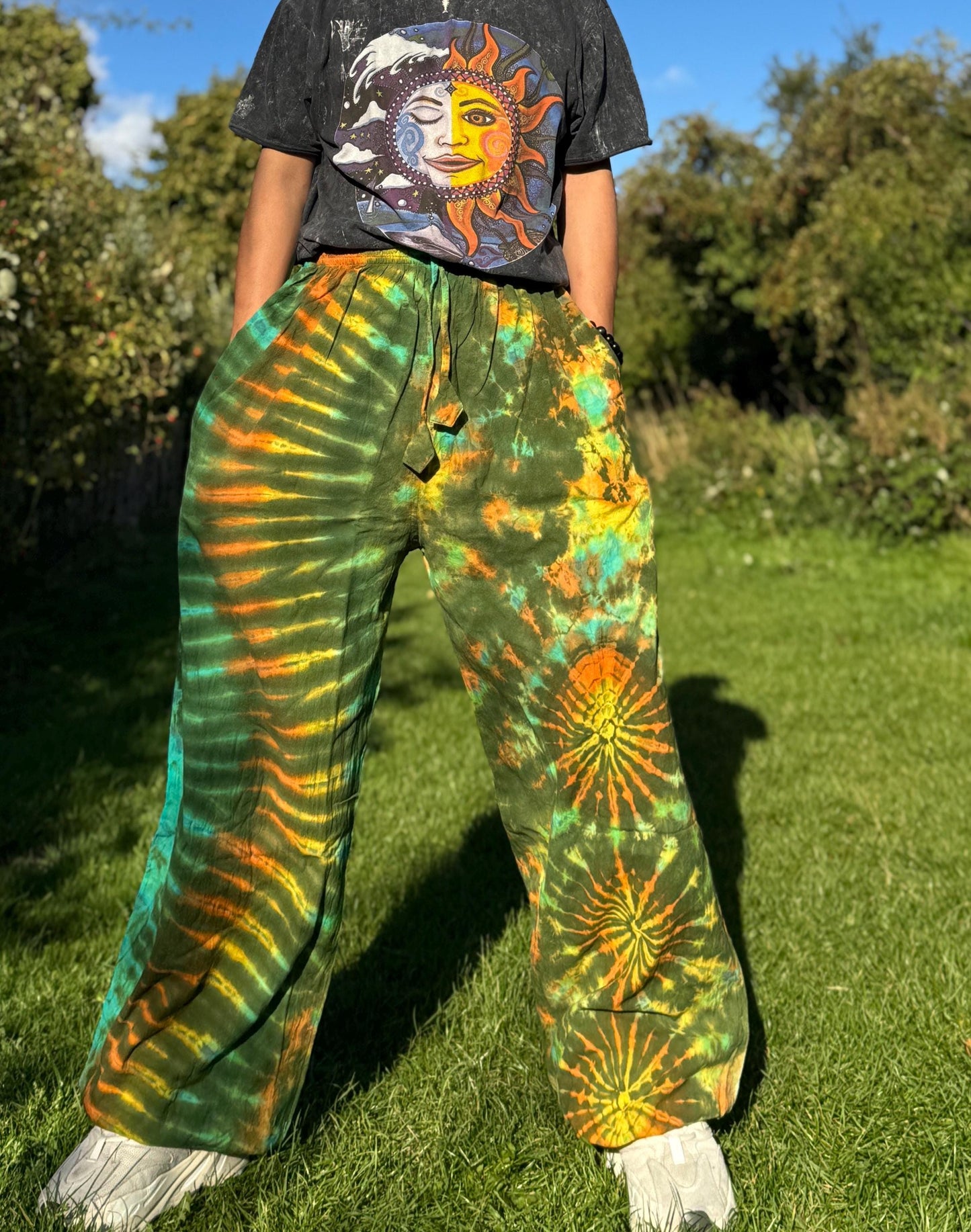 Tie Dye Chilled pants | Hippie Trouser |Unisex Elastic waist yoga Hippie harem Festival boho