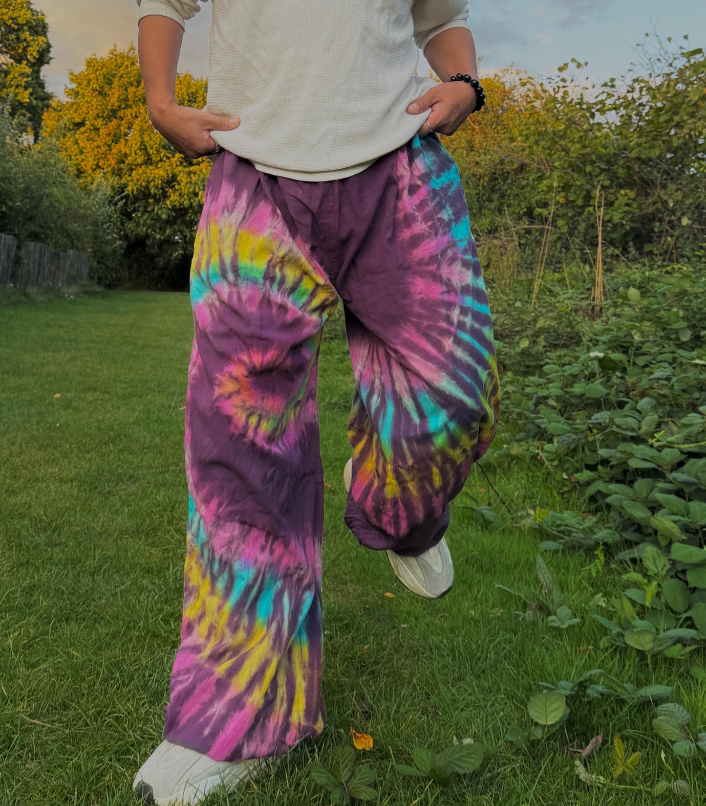 Tie Dye Chilled pants | Hippie Trouser |Unisex Elastic waist yoga Hippie harem Festival boho