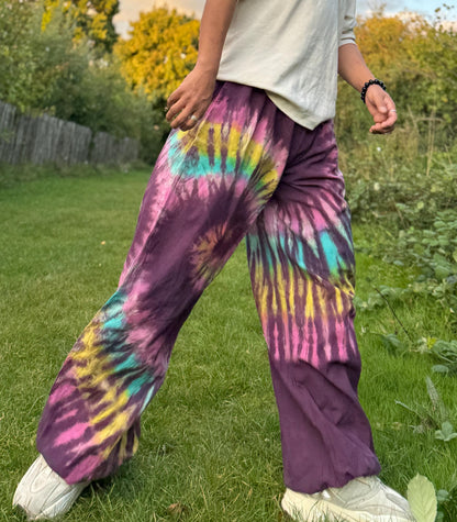 Tie Dye Chilled pants | Hippie Trouser |Unisex Elastic waist yoga Hippie harem Festival boho