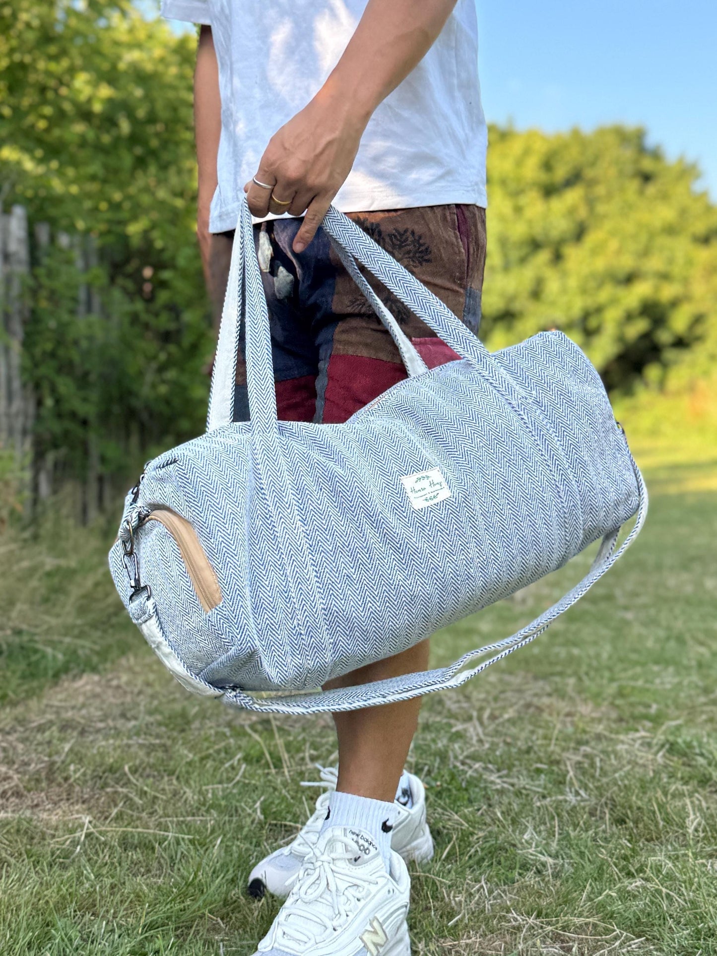 Pure Cotton Duffel Bag: Handmade Travel Holdall