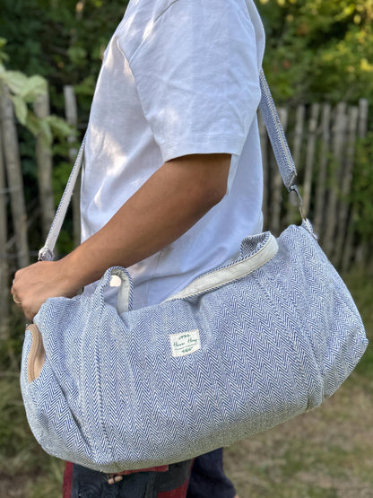 Pure Cotton Duffel Bag: Handmade Travel Holdall