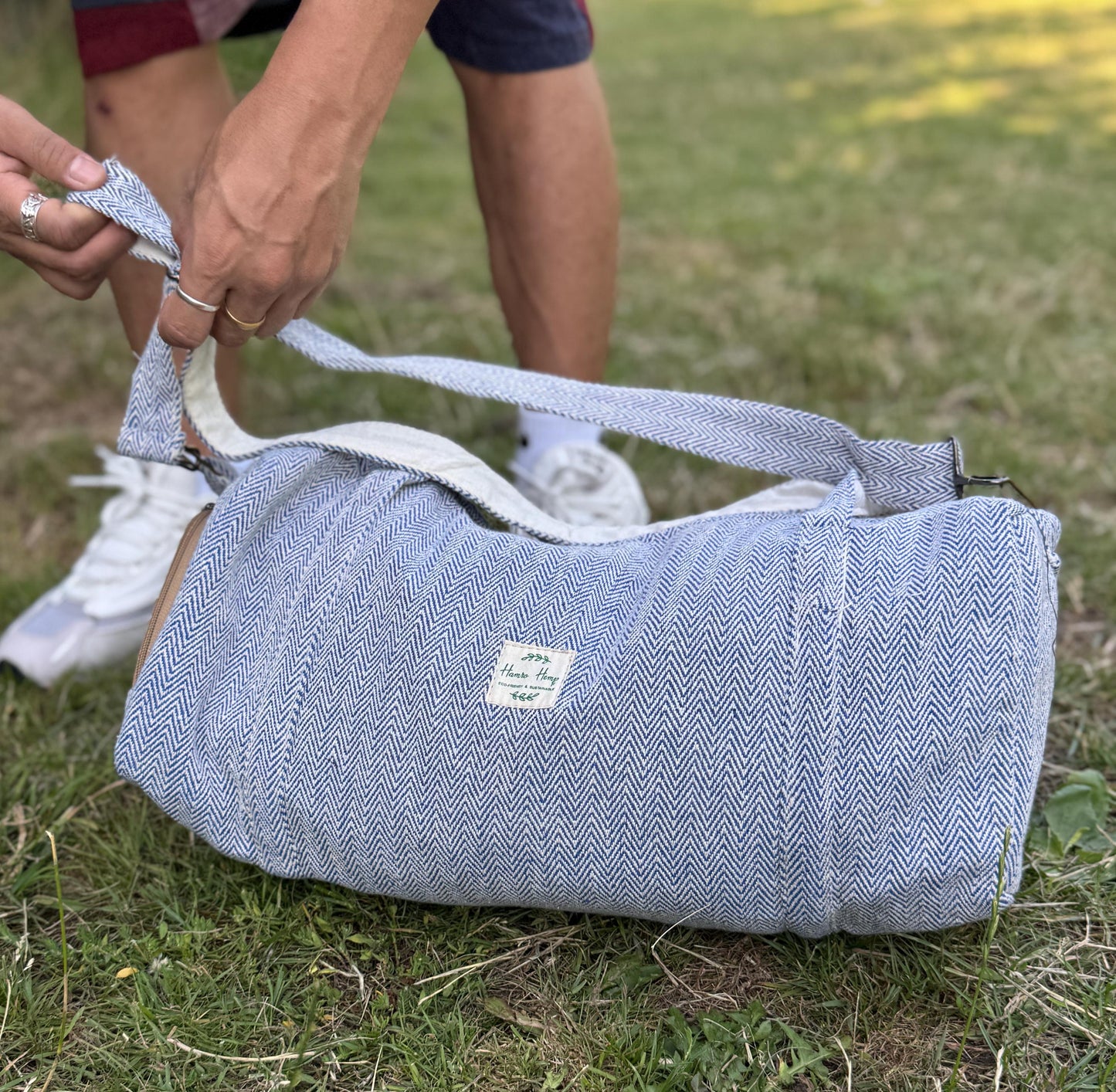Pure Cotton Duffel Bag: Handmade Travel Holdall