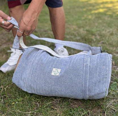 Pure Cotton Duffel Bag: Handmade Travel Holdall