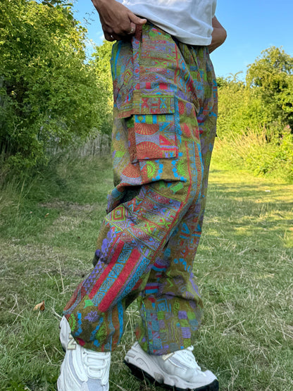 Handmade Bohemian Harem Pants: Tribal Print Festival Yoga Trousers