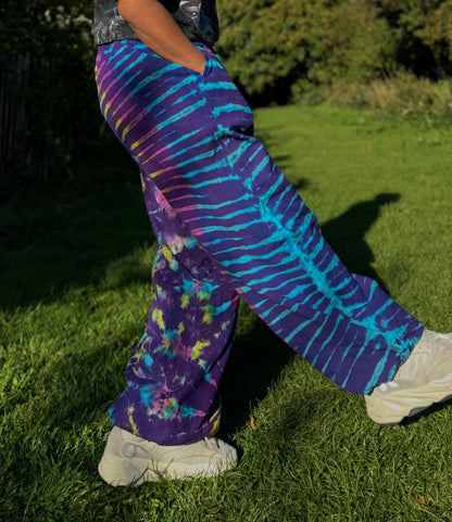 Tie Dye Chilled pants | Hippie Trouser |Unisex Elastic waist yoga Hippie harem Festival boho
