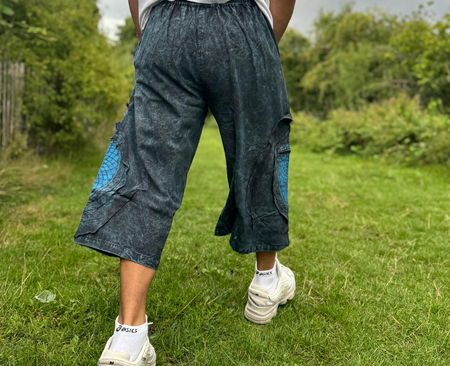 Mandala Print Cotton Bermuda Shorts: Unisex Hippie Festival Pants