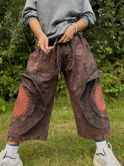 Mandala Print Cotton Bermuda Shorts: Unisex Hippie Festival Pants