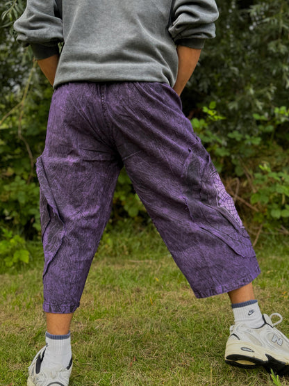Mandala Print Cotton Bermuda Shorts: Unisex Hippie Festival Pants