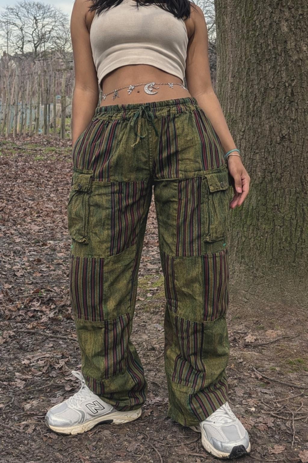 Hippie Patchwork Cotton Trousers: Unisex Boho Festival Pants
