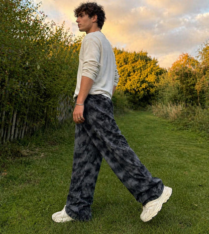 Handmade Tie-Dye Cotton Hippie Pants, Festival Boho Trousers, Unisex Baggy Fit