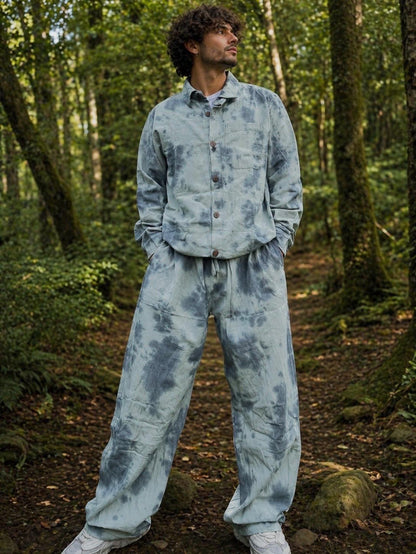 Unisex Tie Dye Cotton Set | Handmade Boho Festival Outfit, Loose Fit Loungewear
