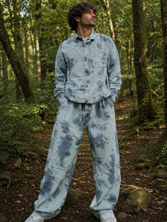 Unisex Tie Dye Cotton Set | Handmade Boho Festival Outfit, Loose Fit Loungewear