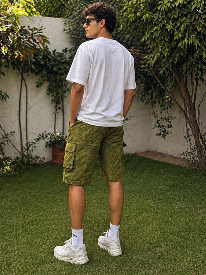 Handmade Organic Cotton Cargo Shorts: Stone Washed Hippie Festival Style